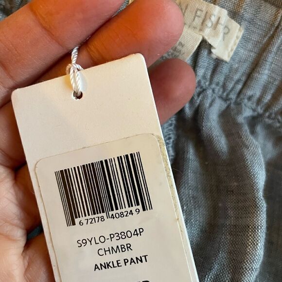 Eileen Fisher Slouchy Ankle Chambray Linen Pants Size PP/PTP - Picture 9 of 10